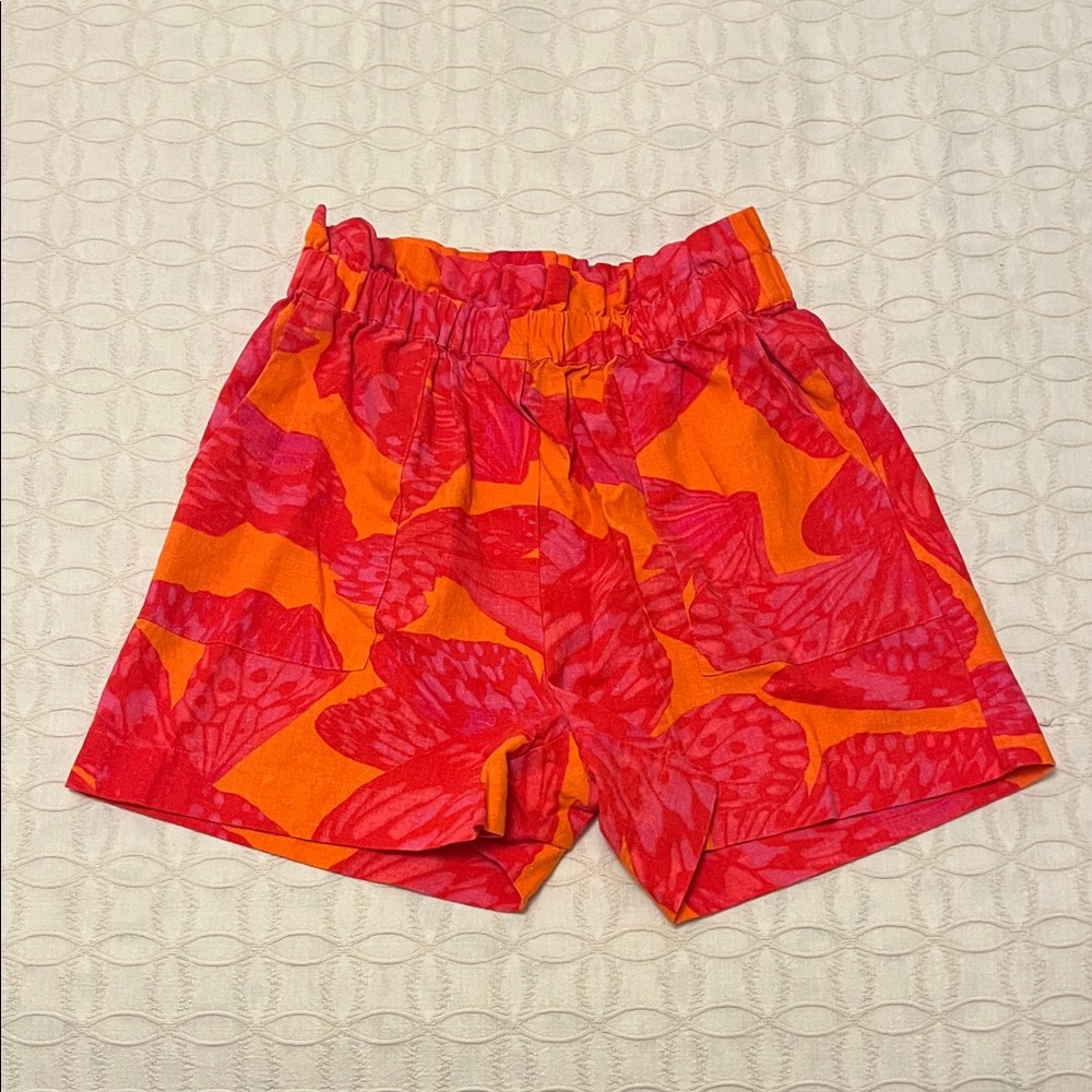 Scoop NYC High Waist Women Shorts - Red and Orange